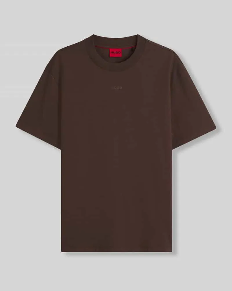 HUGO BOSS Regular Fit T-Shirt aus reiner Baumwolle Modell 'Dapolino Schoko