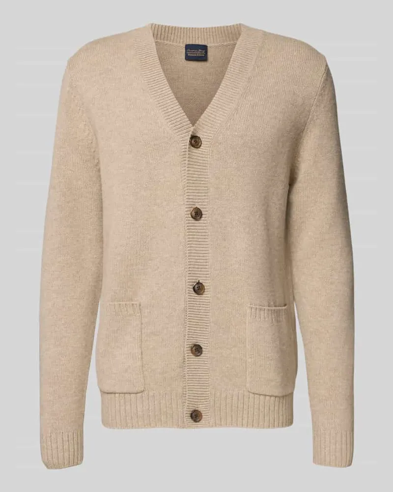 Christian Berg Strickjacke aus Wolle-Kaschmir-Mix mit V-Ausschnitt 