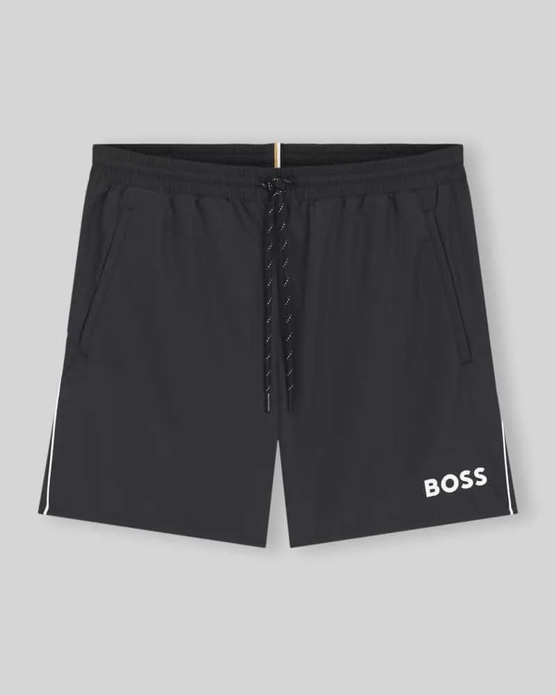 HUGO BOSS Regular Fit Badehose mit Logo-Print Modell 'STARFISH Black