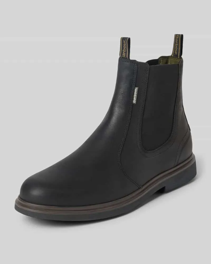 Barbour Chelsea Boots aus Rindsleder mit Profilsohle Black