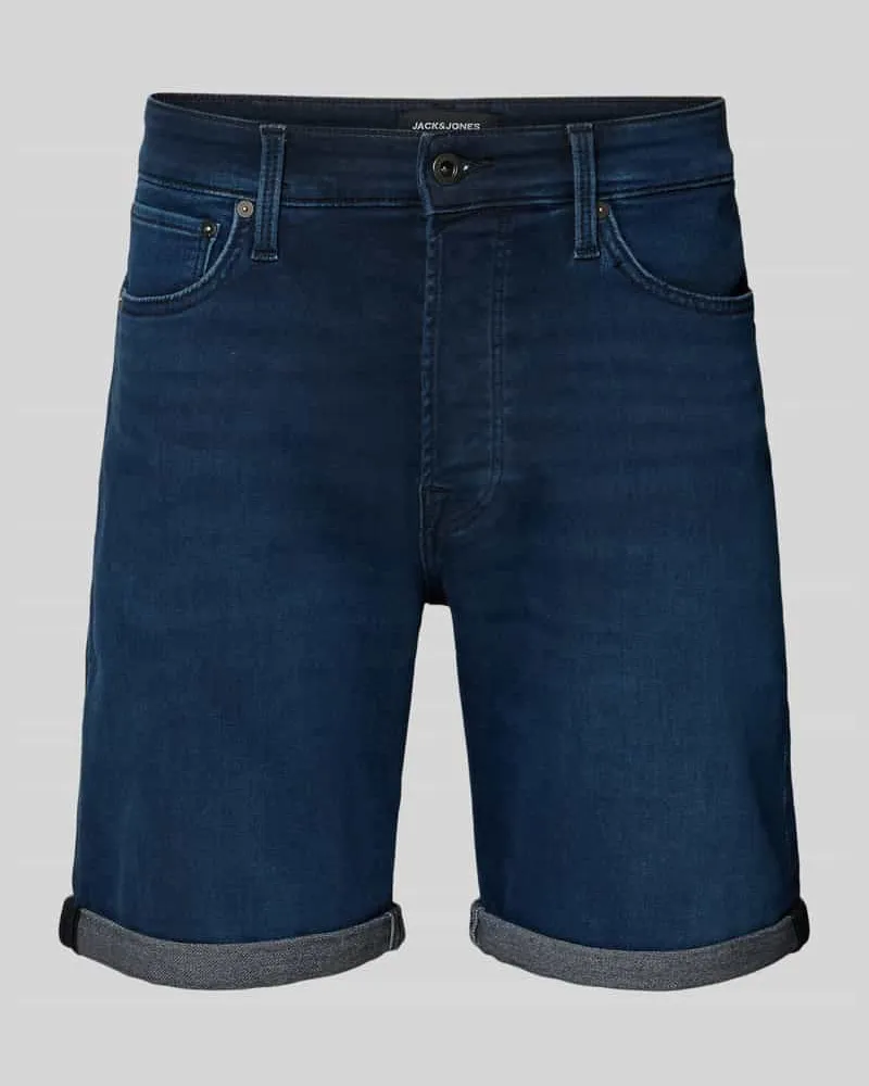 Jack & Jones Jeansshorts mit Umschlag Modell 'RICK Dunkelblau