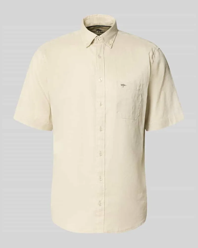 Fynch-Hatton Slim Fit Freizeithemd aus Leinen-Baumwoll-Mix Offwhite