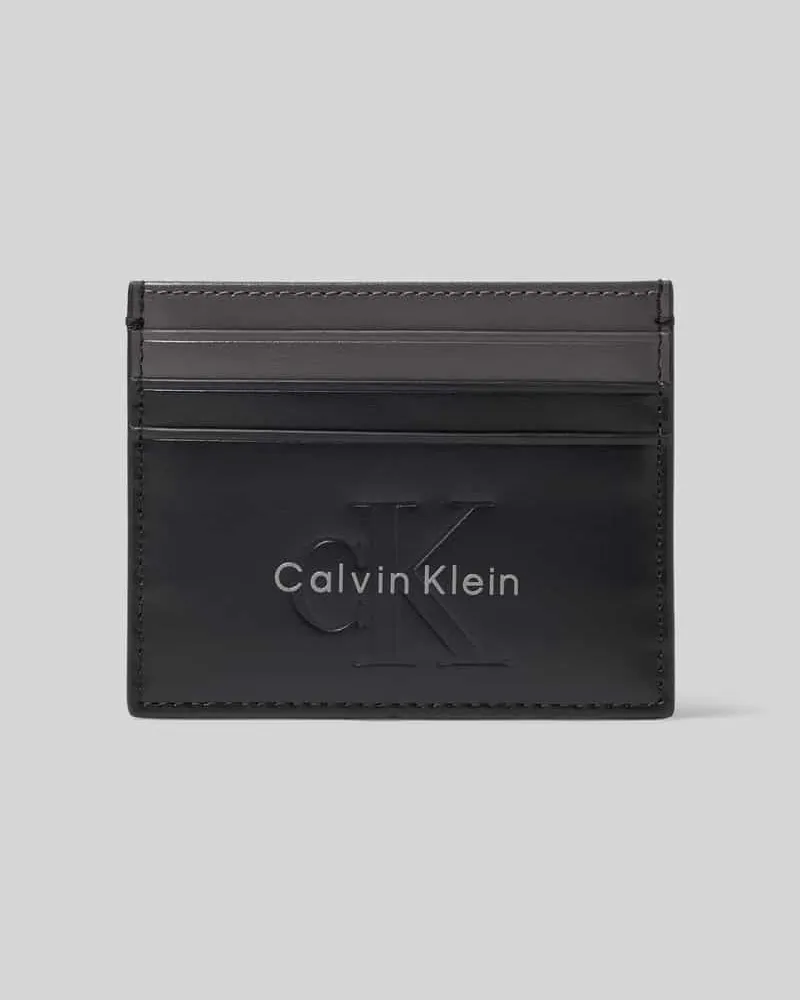 Calvin Klein Kartenhalter aus echtem Rindsleder Black