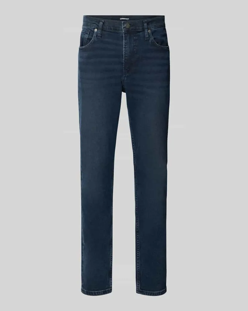 Armedangels Tapered Fit Jeans aus Baumwoll-Lyocell-Mix Modell 'AARJO TARPA Dunkelblau