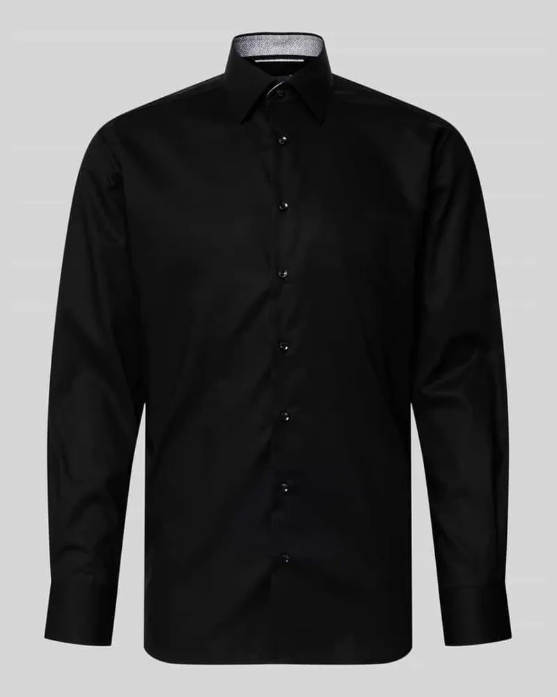 Eterna Regular Fit Business Hemd aus Baumwolle mit Kentkragen Black