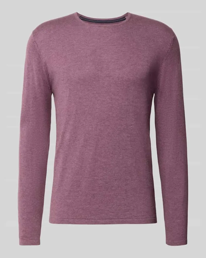 Christian Berg Strickpullover aus Baumwolle mit Rundhalsausschnitt Mauve