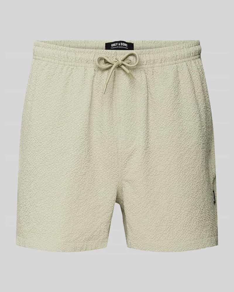 Only & Sons Regular Fit Badehose mit Strukturmuster Modell 'TED LIFE 