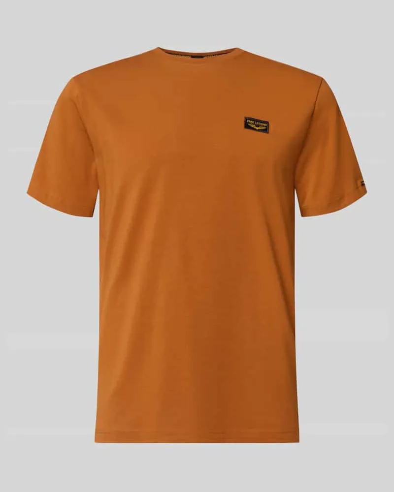 PME Legend T-Shirt mit Label-Details und Rundhalsausschnitt Orange