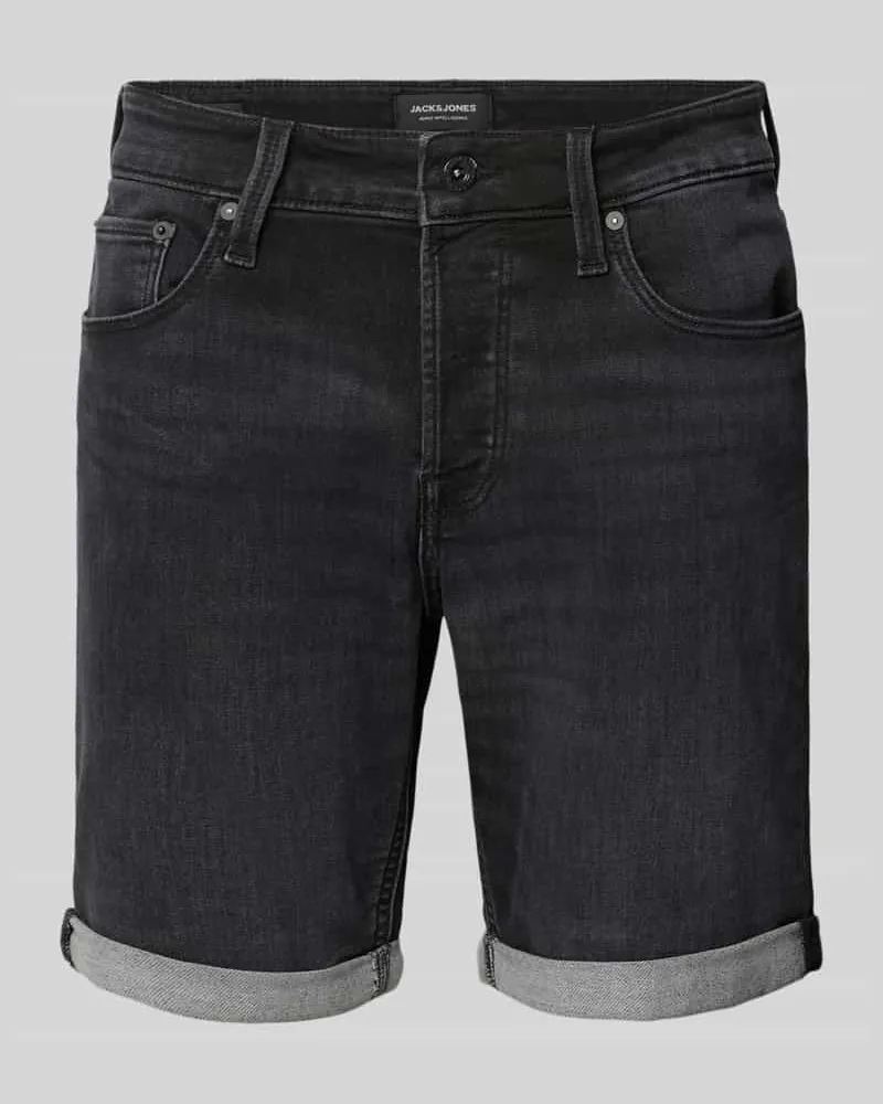 Jack & Jones Regular Fit Jeansshorts in unifarbenem Design Modell 'RICK 