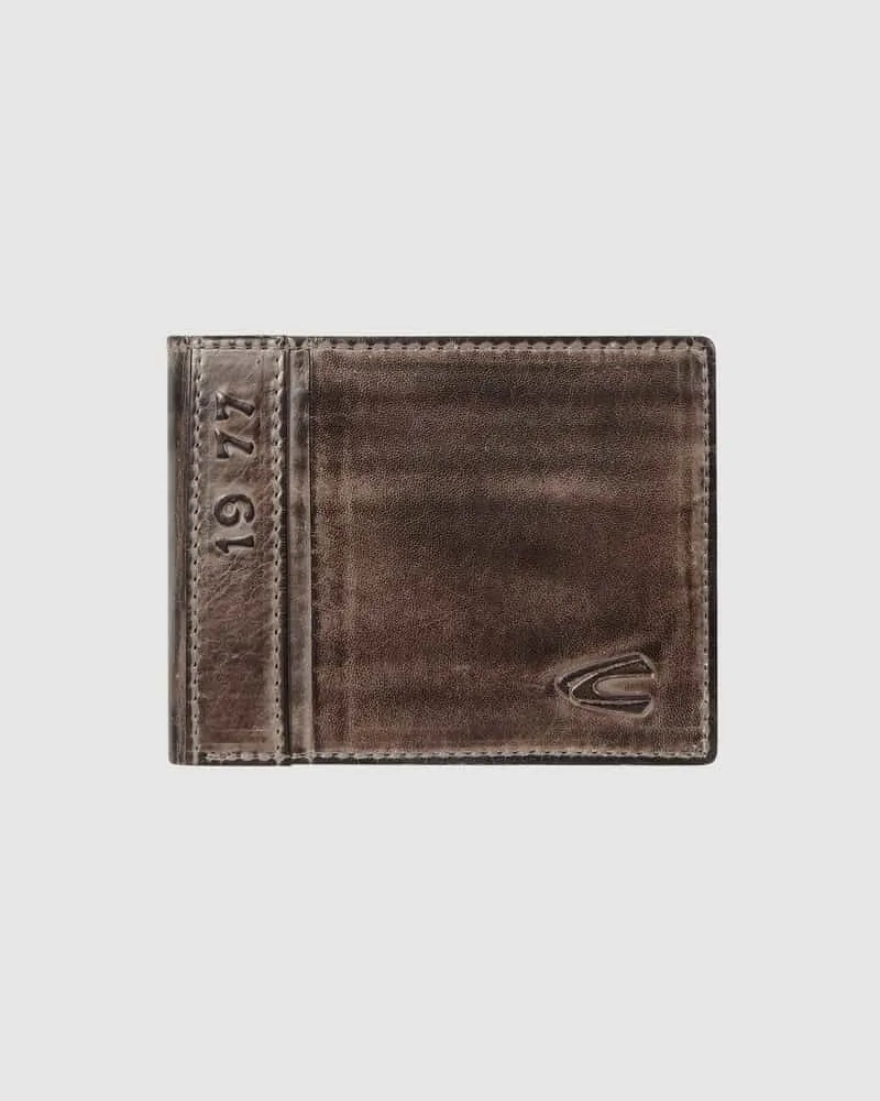 Camel Active Portemonnaie aus Leder im Retro-Look 