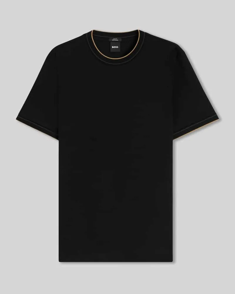 HUGO BOSS Slim Fit T-Shirt aus reiner Baumwolle Modell 'Tessler 195 Black