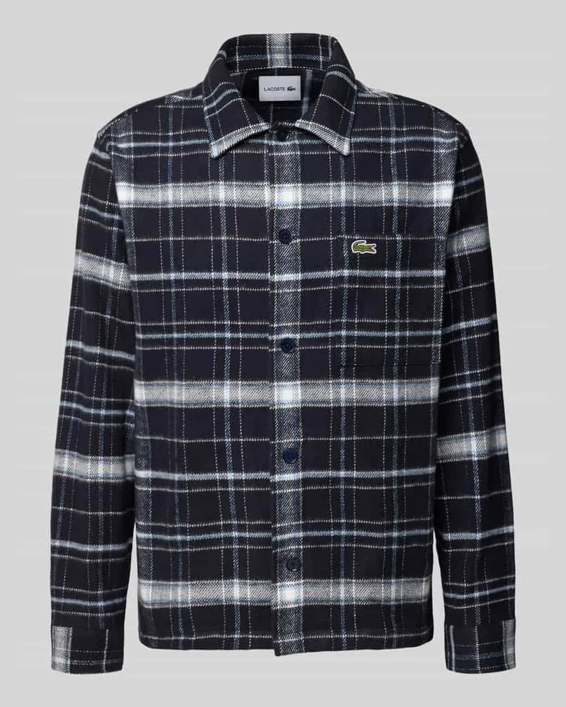 Lacoste Oversized Hemdjacke aus reiner Baumwolle Modell '6CG Dunkelblau