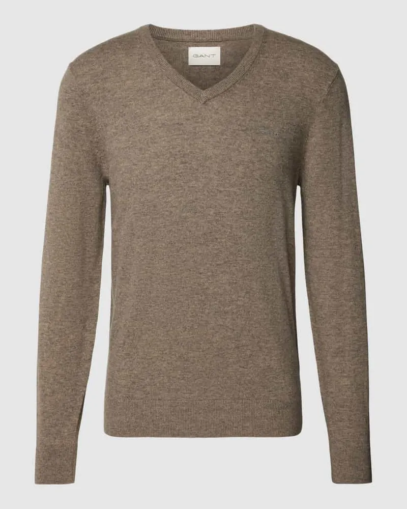 Gant Strickpullover aus Lammwoll-Mix mit V-Ausschnitt 