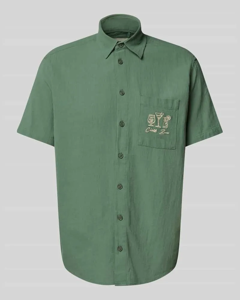 Blend Slim Fit Freizeithemd mit Stitching-Details Modell 'APOLLO Oliv