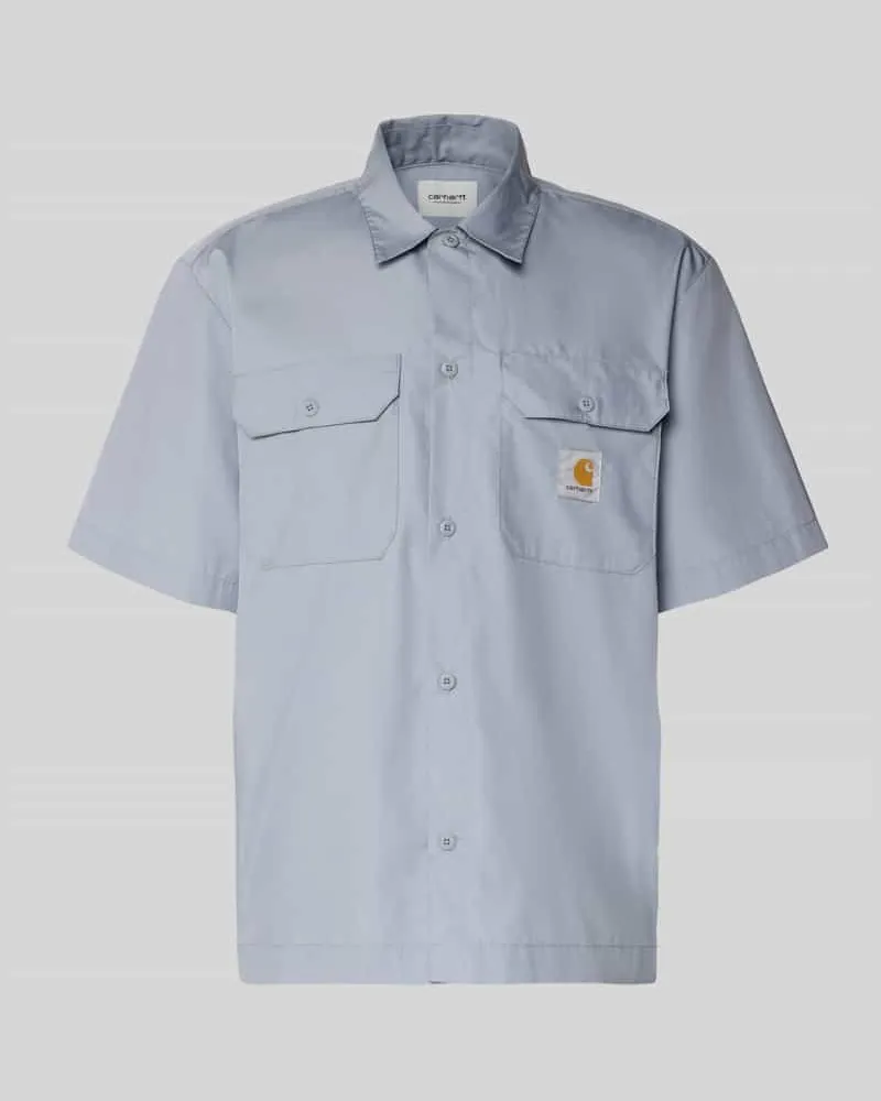 Carhartt WIP Relaxed Fit Freizeithemd mit Kentkragen und Label-Detail Beige