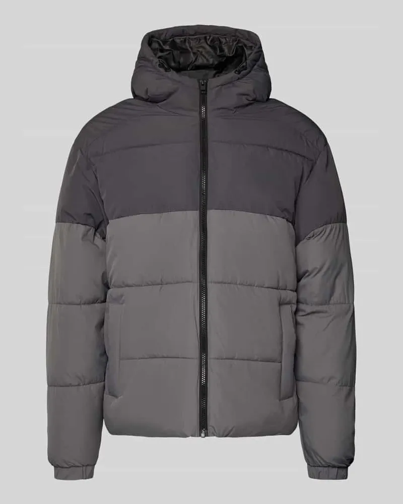 Jack & Jones Steppjacke mit Reißverschluss Modell 'MAZE Mittelgrau