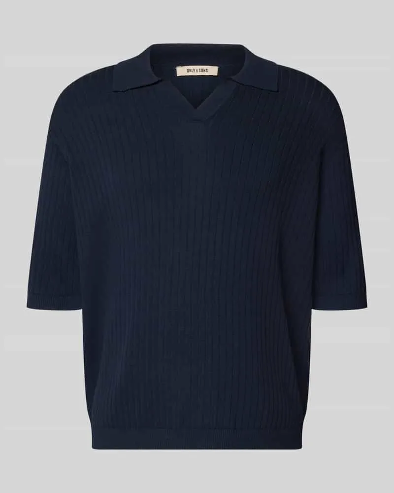 Only & Sons Relaxed Fit Poloshirt aus Viskose-Mix Modell 'FLINT Marine