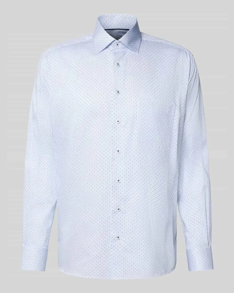 Eterna Modern Fit Business-Hemd mit Knopfleiste Bleu