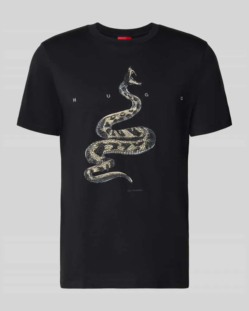 HUGO BOSS Regular Fit T-Shirt aus reiner Baumwolle Modell 'DISCORB Black