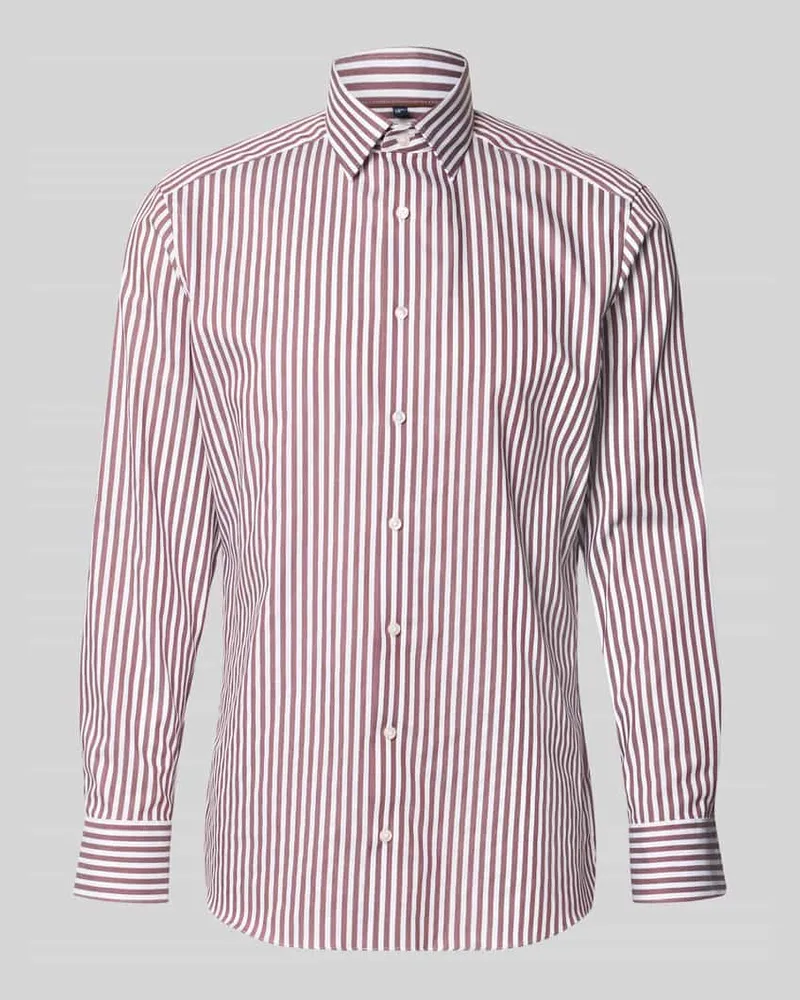 Olymp Modern Fit Businesshemd aus reiner Baumwolle Bordeaux