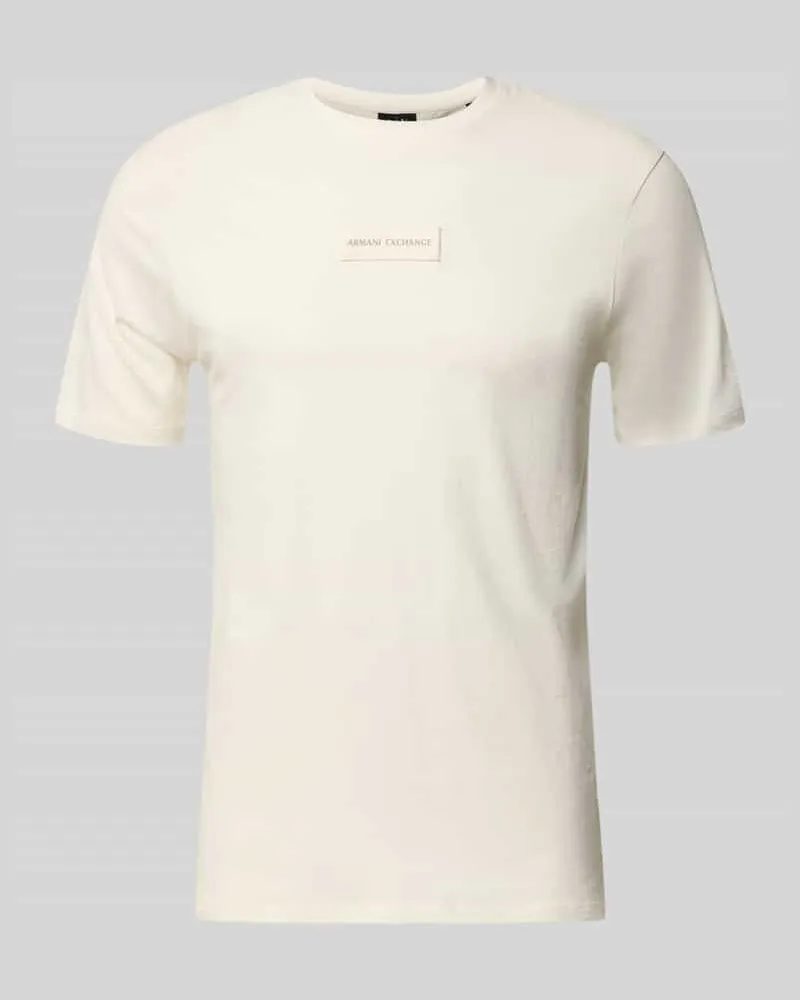 Armani Exchange T-Shirt mit Label-Detail und Rundhalsausschnitt Offwhite