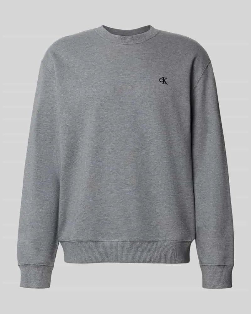Calvin Klein Sweatshirt mit Label-Stitching Mittelgrau