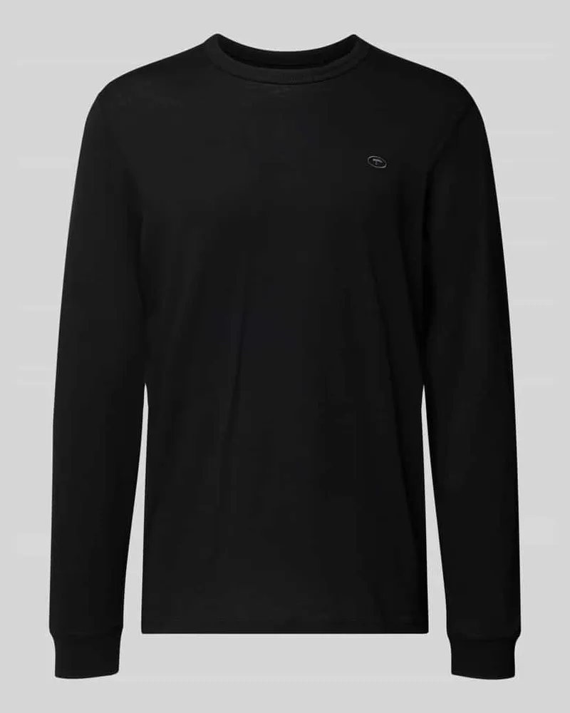 Tom Tailor Regular Fit Langarmshirt aus reiner Baumwolle Black