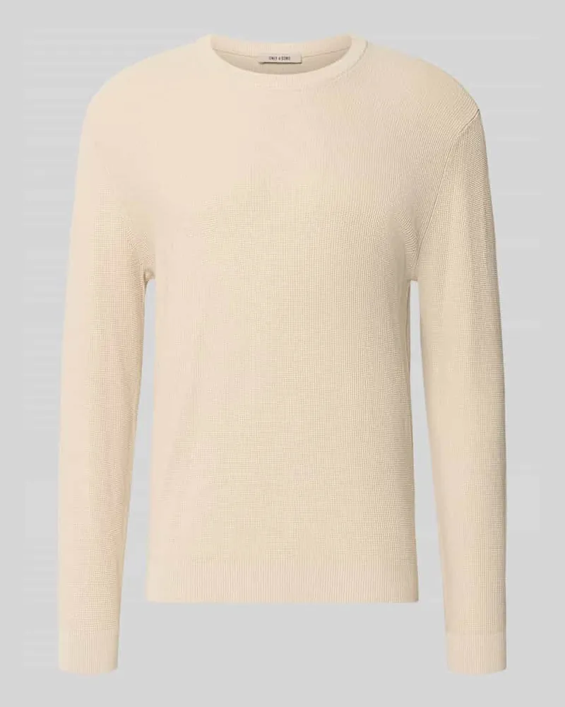Only & Sons Regular Fit Pullover aus reiner Baumwolle Modell 'TONY Beige