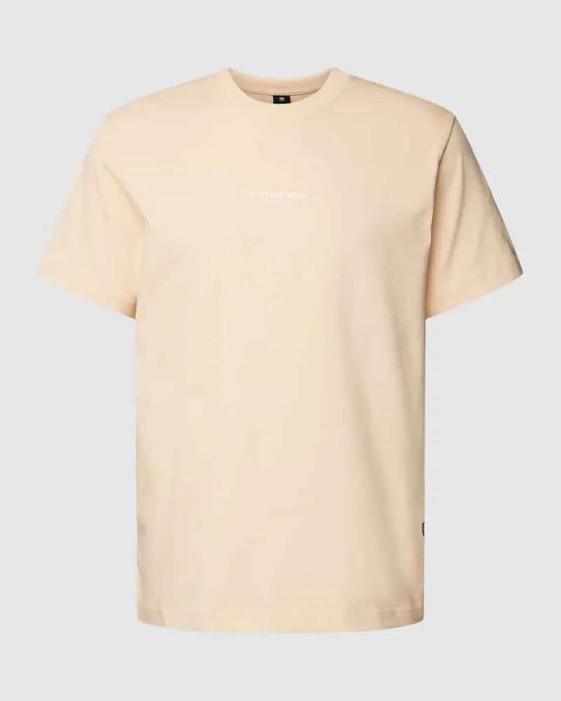 G-STAR RAW T-Shirt mit Label-Print Beige