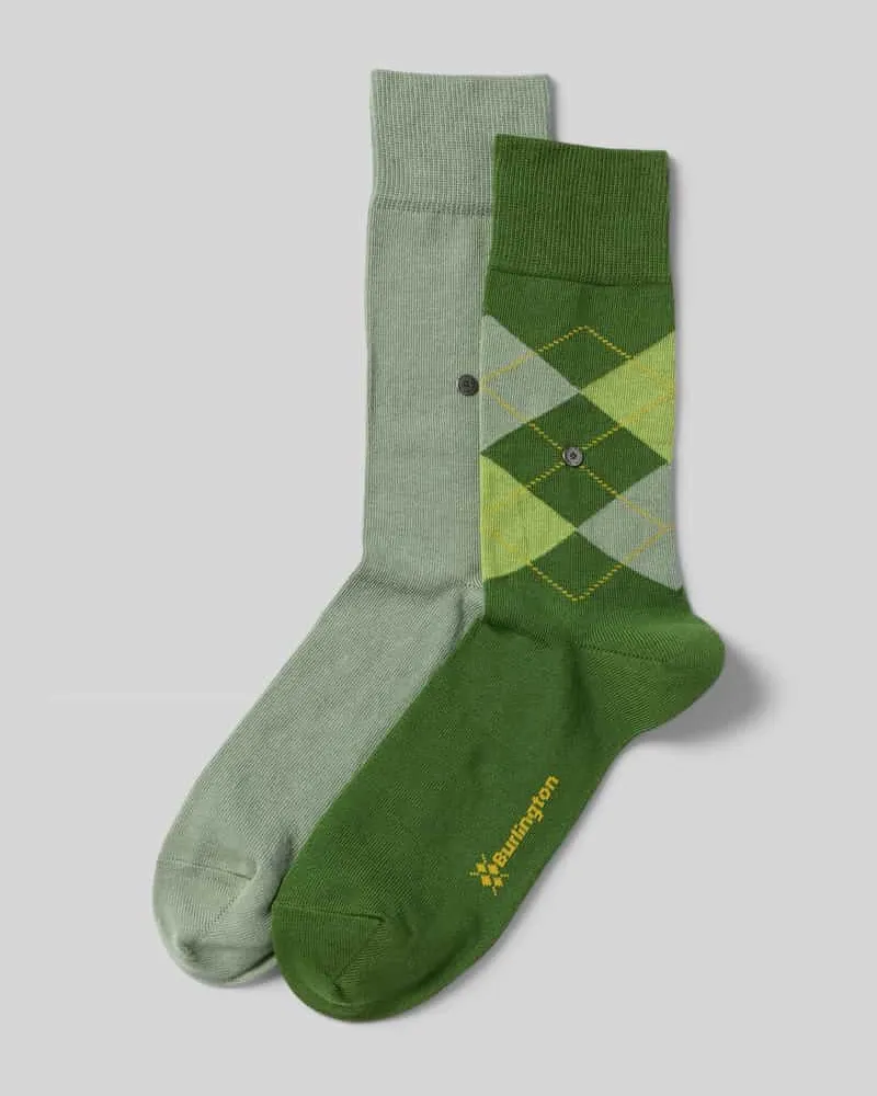 Burlington Socken mit Label-Detail im 2er-Pack Gruen