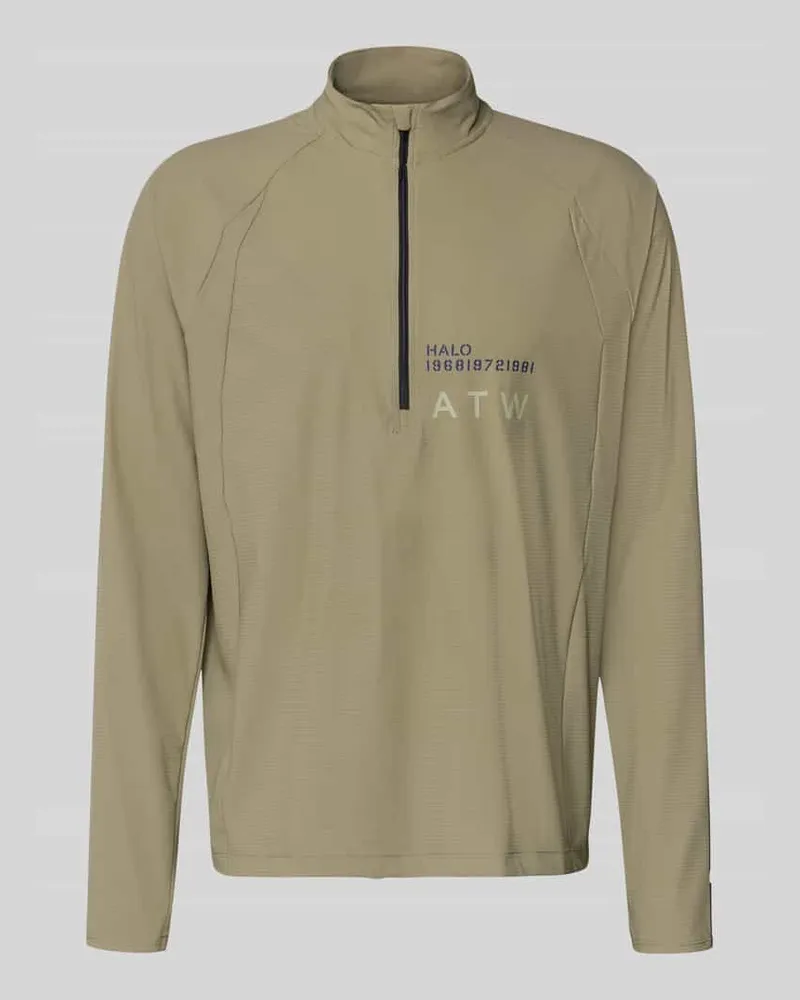 HALO Funktionsshirt mit Stehkragen und Reißverschluss Modell 'AIR Oliv