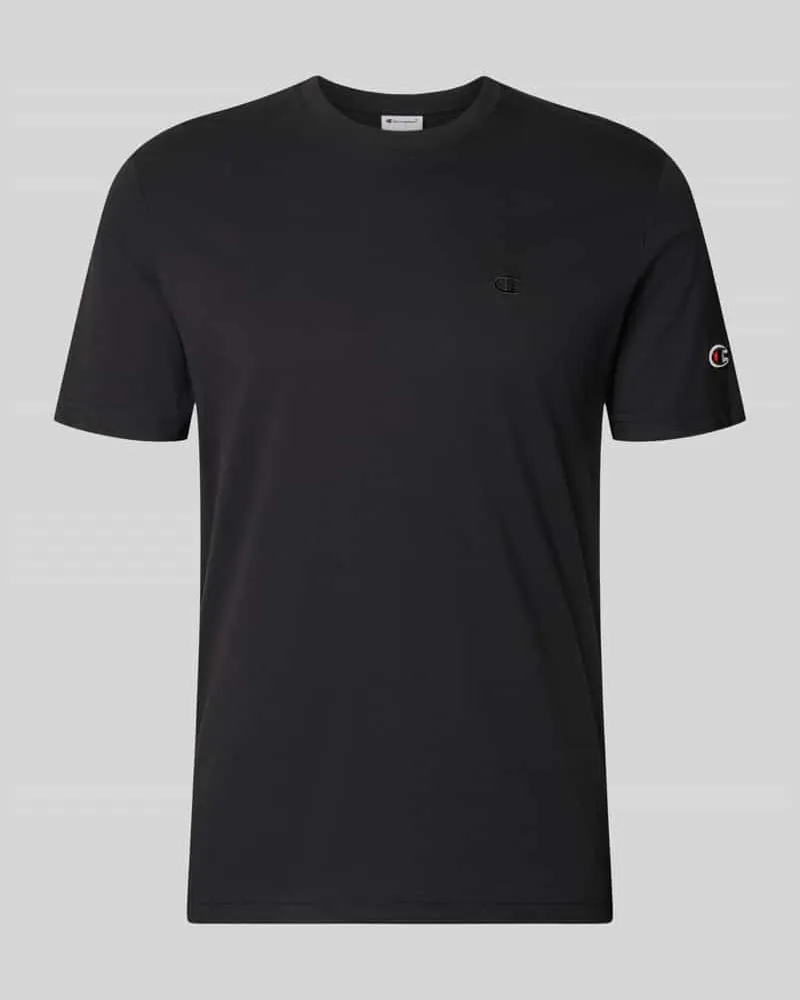 Champion T-Shirt mit Label-Stitchings und Rundhalsausschnitt Black