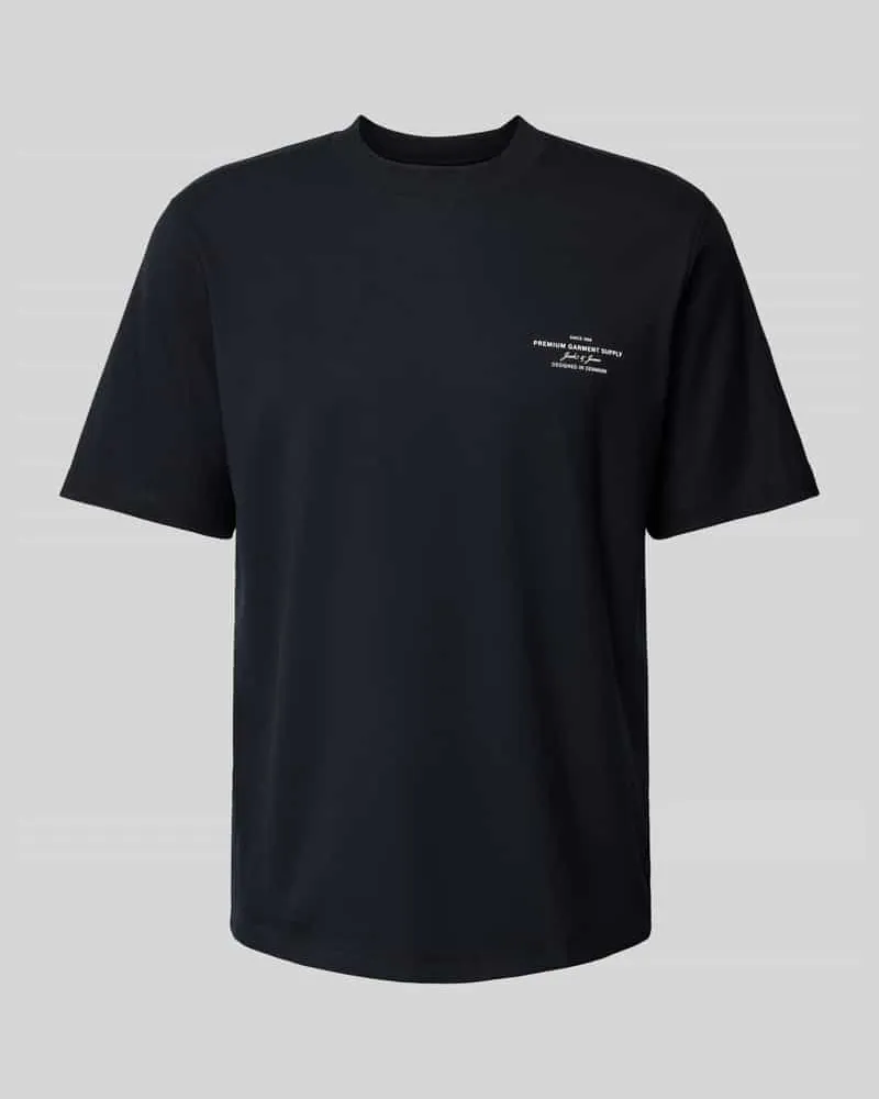 Jack & Jones T-Shirt mit Label-Print und Rundhalsausschnitt Black