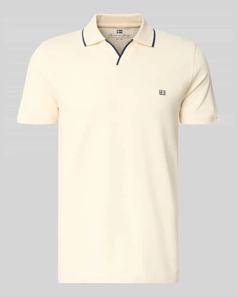 Christian Berg Modern Fit Poloshirt mit Logo-Stitching Metallic