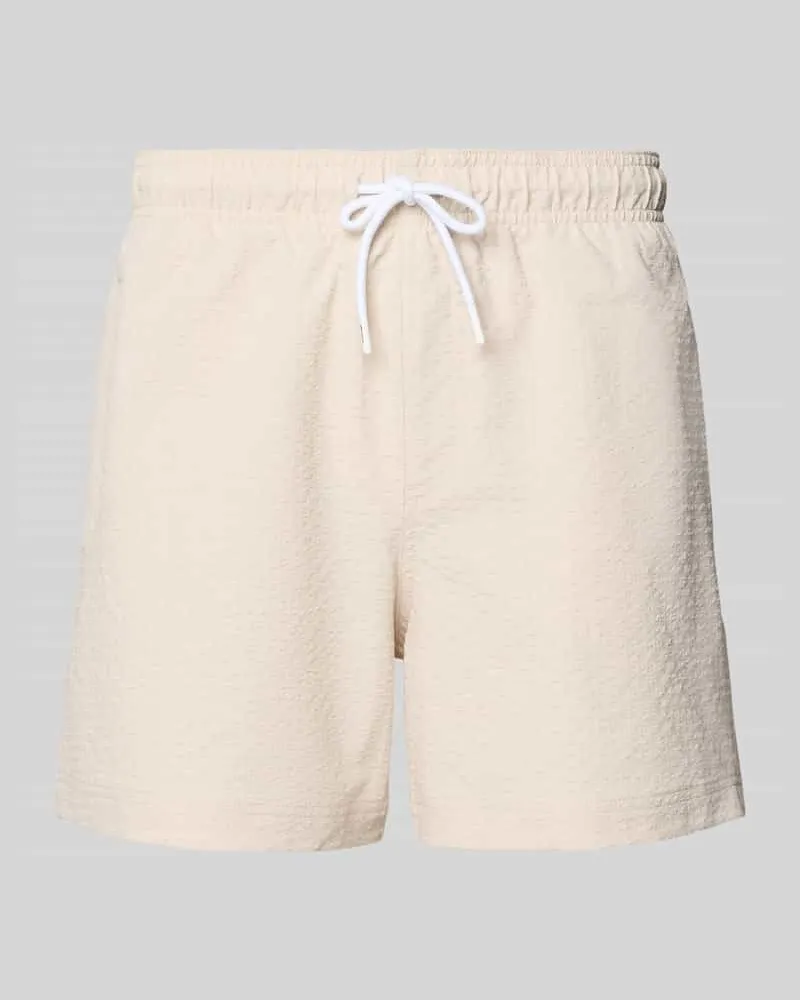 Jack & Jones Badehose aus Seersucker mit elastischem Bund Modell 'MAUI OCEAN Beige