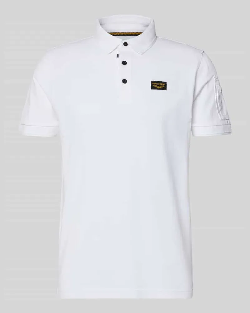 PME Legend Slim Fit Poloshirt mit Label-Stitching Modell 'TRACKWAY Weiss