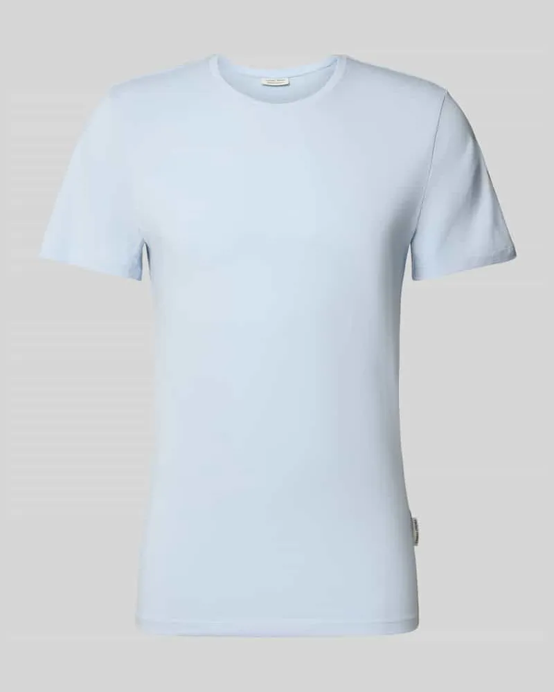 Casual Friday T-Shirt mit geripptem Rundhalsausschnitt 