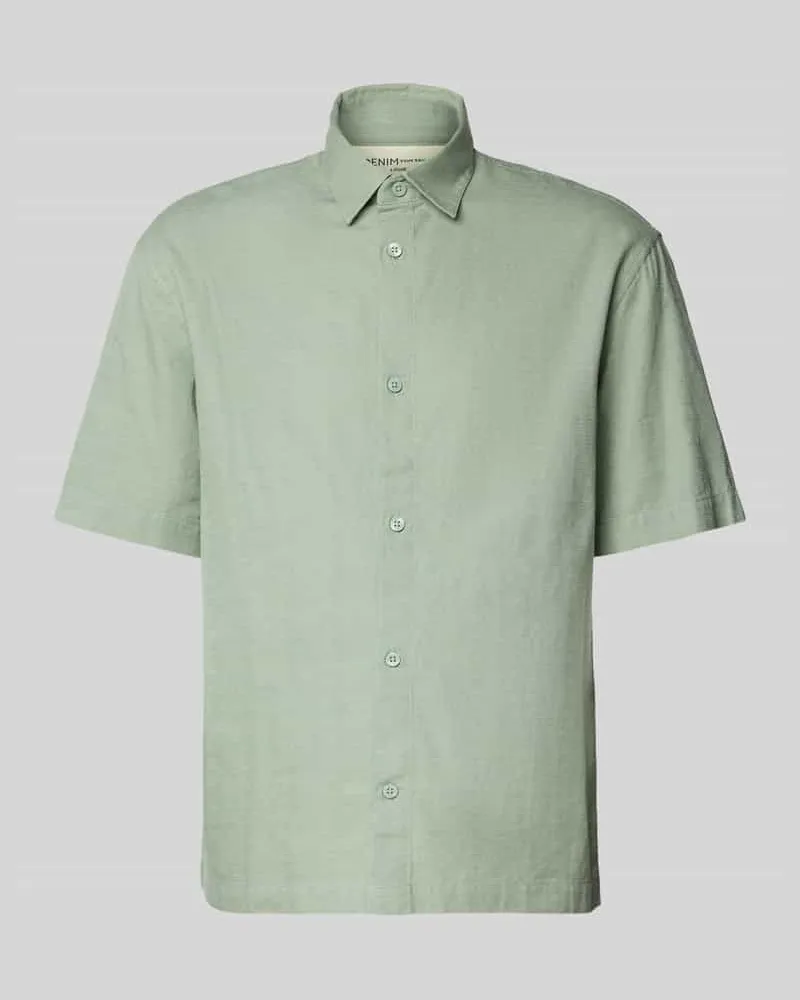 Tom Tailor Loose Fit Freizeithemd aus reiner Baumwolle Hellgruen