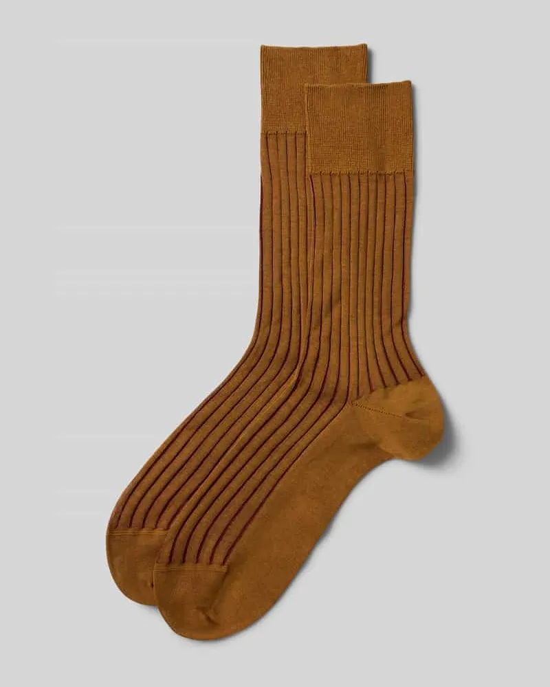 Falke Socken mit Label-Print Modell 'SHADOW Senf
