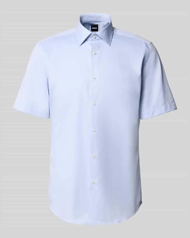 HUGO BOSS Regular Fit Businesshemd aus Baumwoll-Mix Modell 'H-JOE-K-SH-C1-262 Bleu