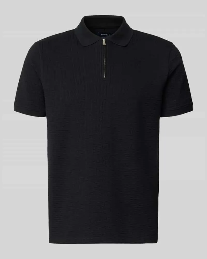 McNeal Regular Fit Poloshirt mit Strukturmuster Black