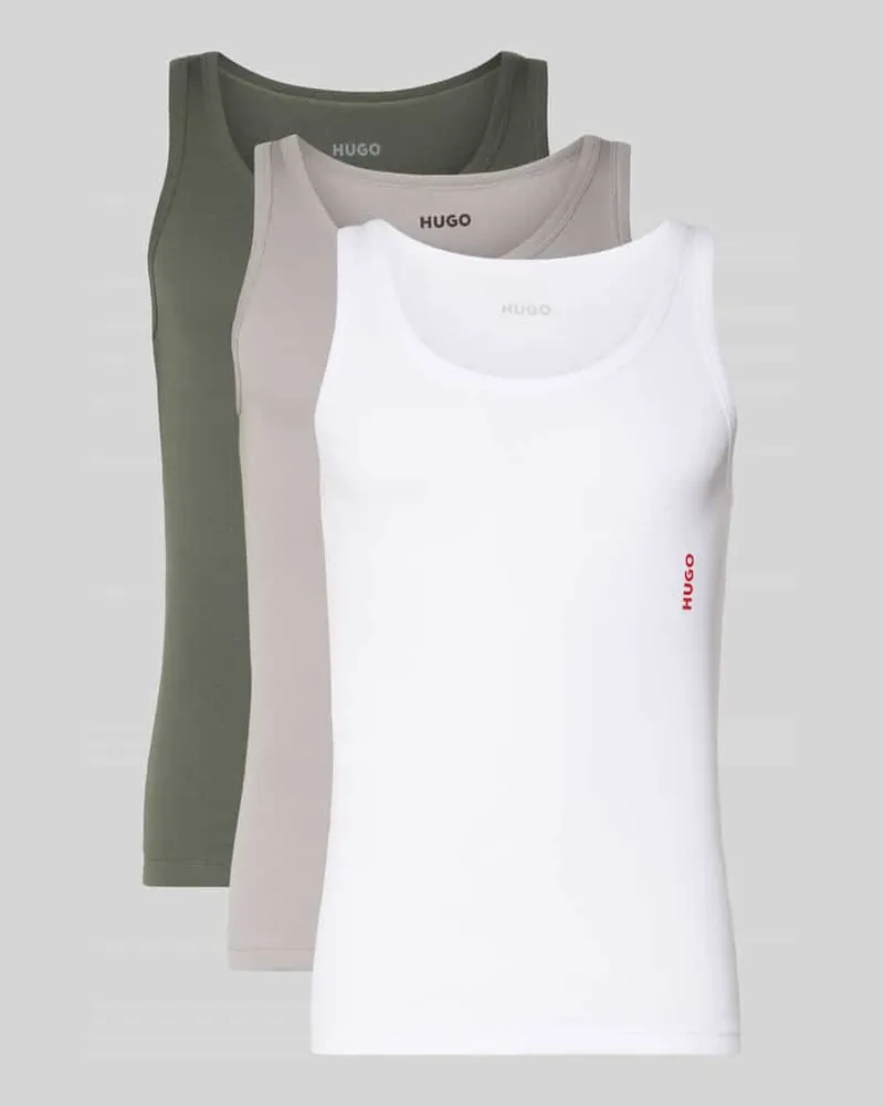 HUGO BOSS Regular Fit Tank Top 3er-Pack aus reiner Baumwolle Mittelgrau