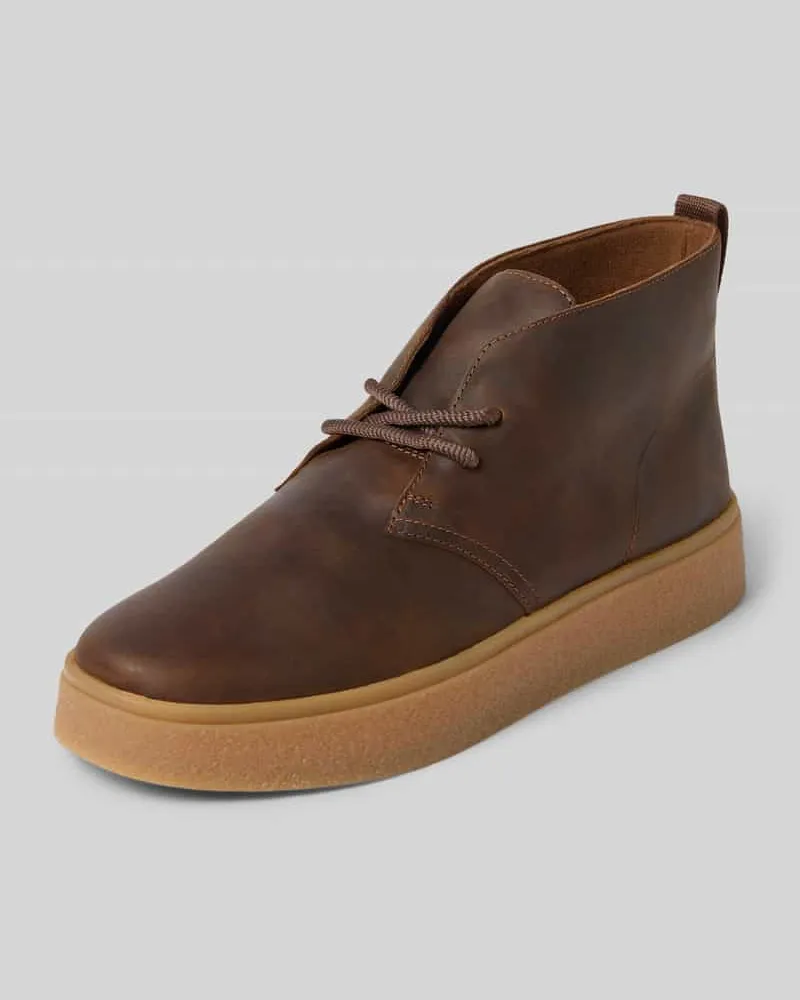 Clarks Boots aus Rindsnappa mit Gummisohle Mittelbraun