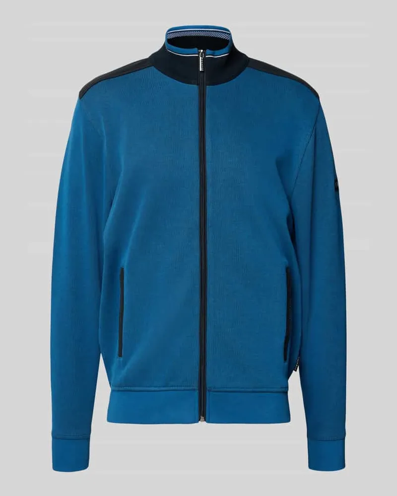 Bugatti Sweatjacke mit Stehkragen Royal