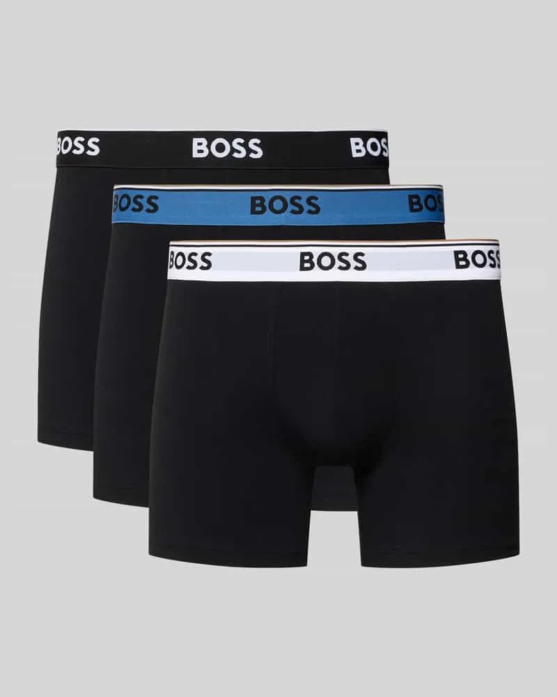 HUGO BOSS Trunks aus Baumwoll-Mix im 3er-Pack Modell 'BOXER Black