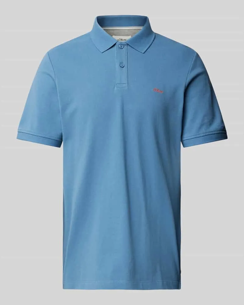 S.Oliver Regular Fit Poloshirt aus reiner Baumwolle mit Label Stitching 