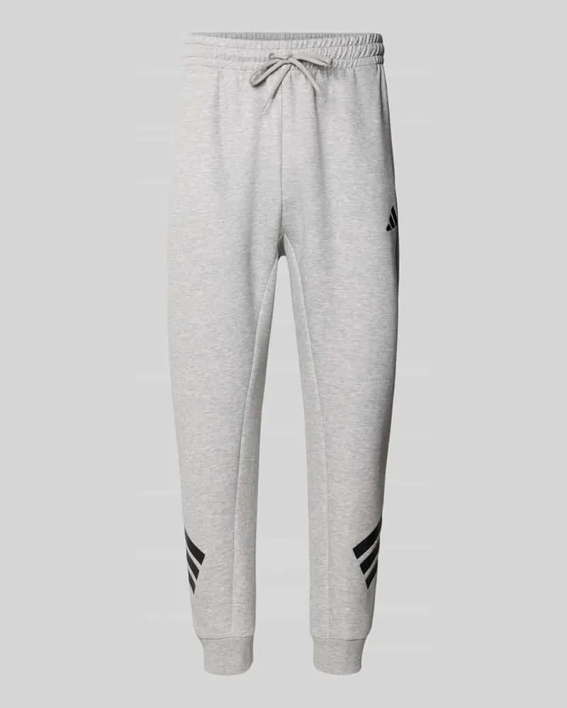 adidas Slim Fit Sweathose mit Logo-Print Mittelgrau