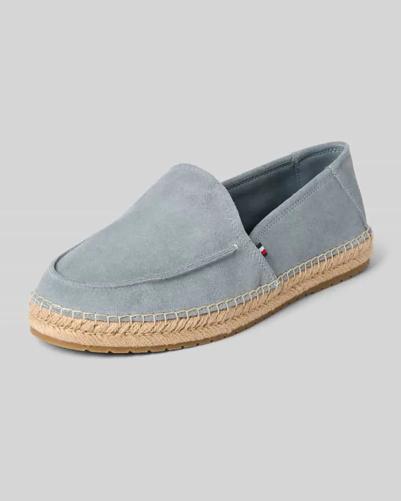 Tommy Hilfiger Loafer aus Wildleder mit Seil-Sohle Hellblau
