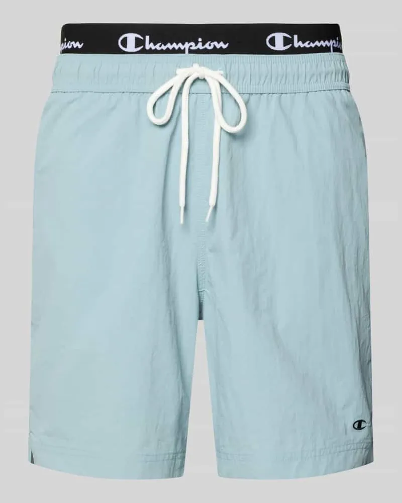 Champion Badehose mit Label-Details und Gesäßtasche Aqua