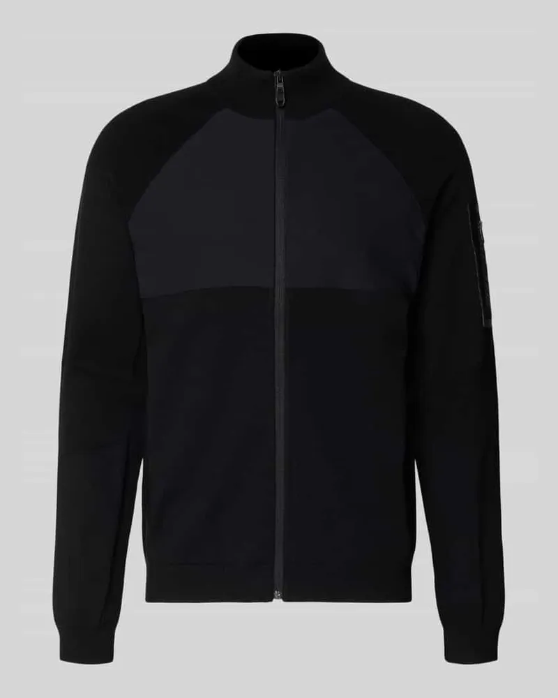 HUGO BOSS Regular Fit Sweatjacke aus Viskose-Mix Modell 'TOUR HY Black